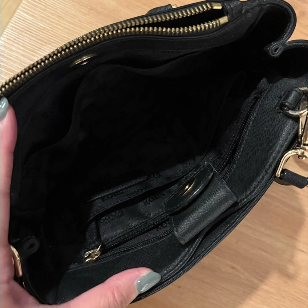 Michael Kors Black Satchel with Gold Accents - Picture 3 of 7